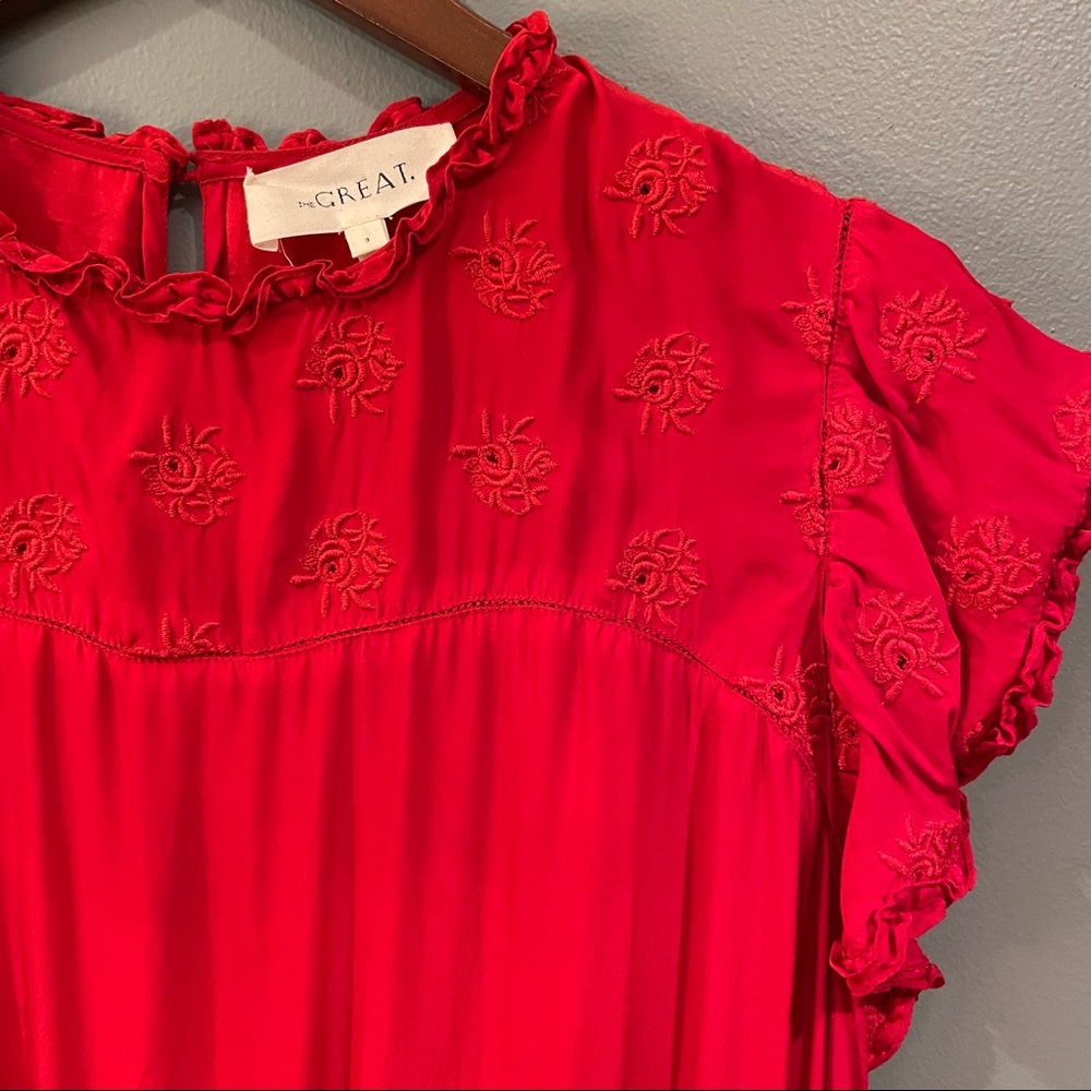 The Great Red Silk Dress, size 3